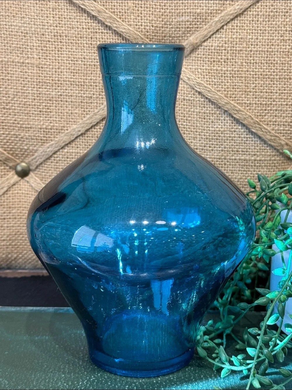 Blue Glass Decorative Vase - Home Accents